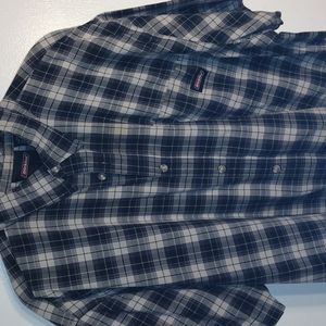 Dickies Men's SS Button up Shirt 2XL Black Plaid EUC